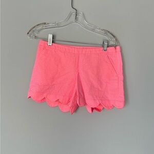LILLY PULITZER SHORTS SIZE 0 BUTTERCUP SCALLOPED HOT PINK Sid Zipper